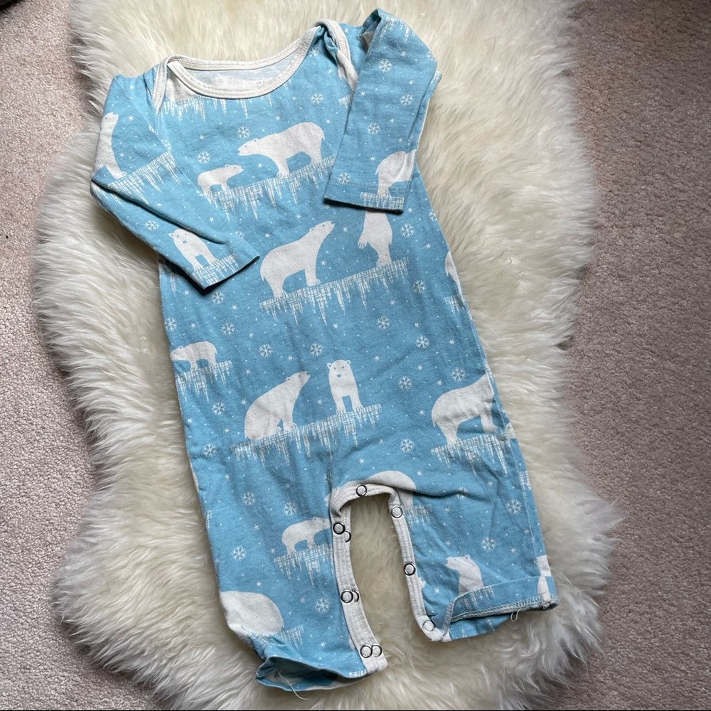 Winter Water Factory Blue Polar Bear Romper - 3 months - EUC